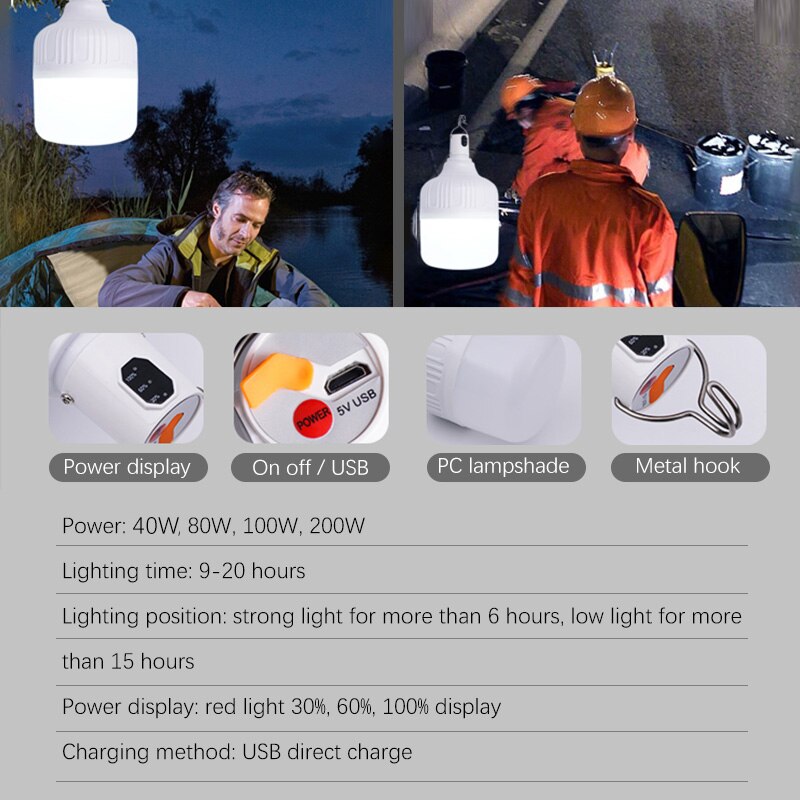5 lägen bärbar lykta campinglampa tältljus nödläsning reparationslampor effektdisplay vattentät hänglampa