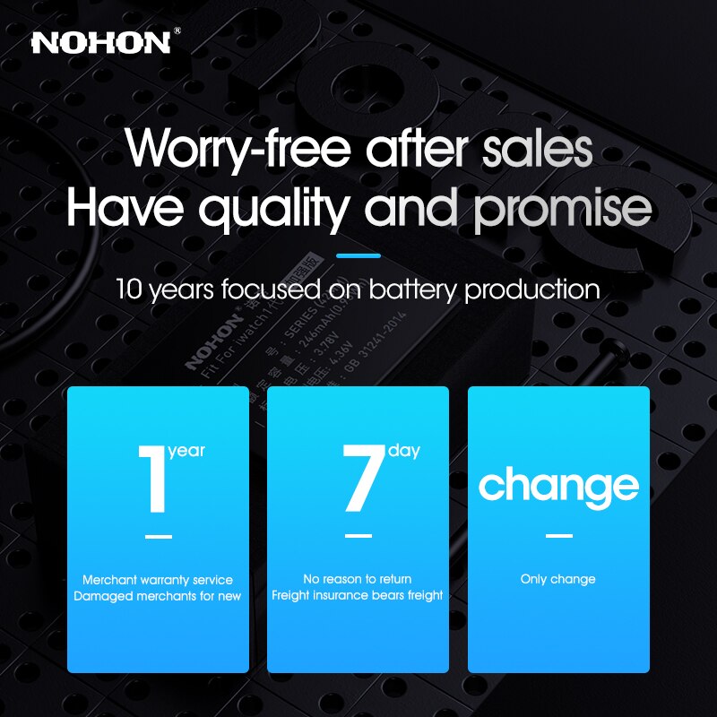 NOHON Battery For Apple Watch Series 1 2 3 4 5 SE 6 44mm 42mm Replacement Bateria For iWatch S1 S2 S3 GPS LTE S4 S5 S6 38mm 40mm