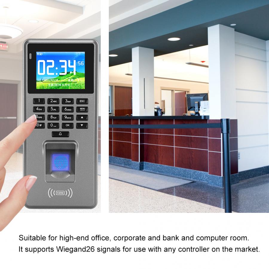 Sistema de Control de Acceso RFID para la máquina de asistencia de 125KHz TFT Wiegand 26 huellas dactilares contraseña