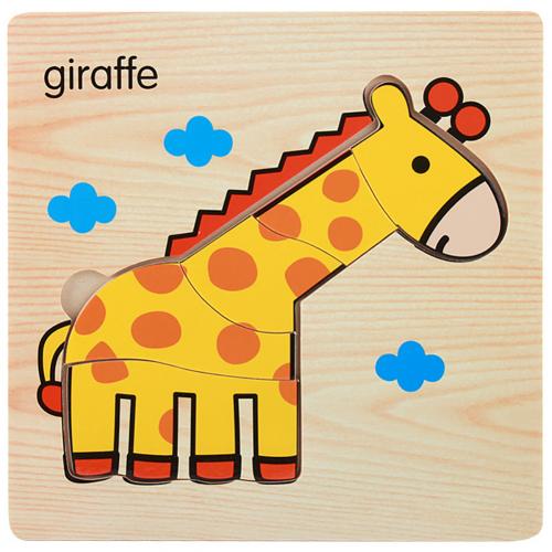 Holz 3D Tiger Fisch Marine Tier Puzzles Bord Pädagogisches Kinder Spielzeug entwickeln kinder der anerkennung farben und form