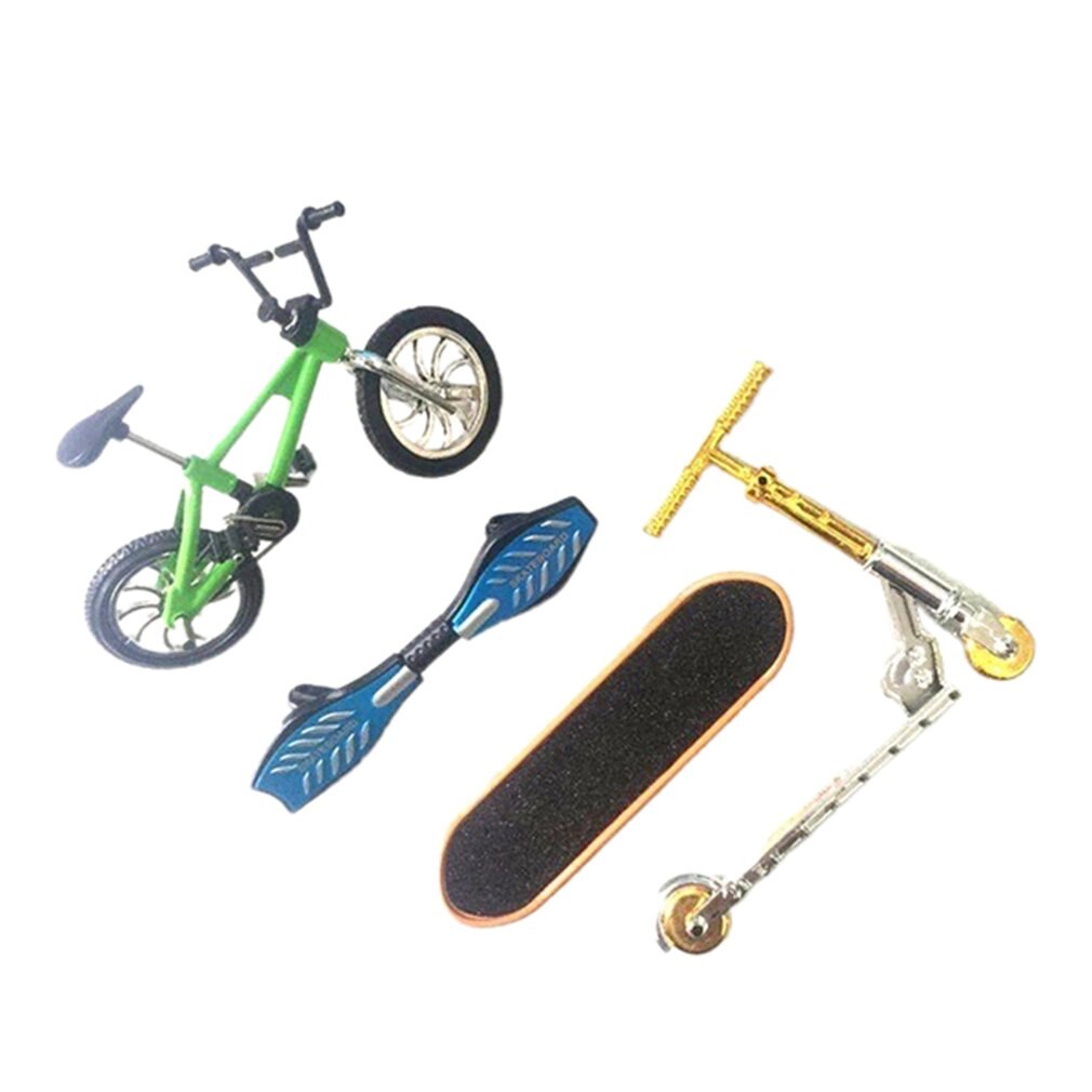 Vinger Fiets Vinger Skateboard Speelgoed Set Fiets + Skateboard + Vitaliteit Board + Scooter: green