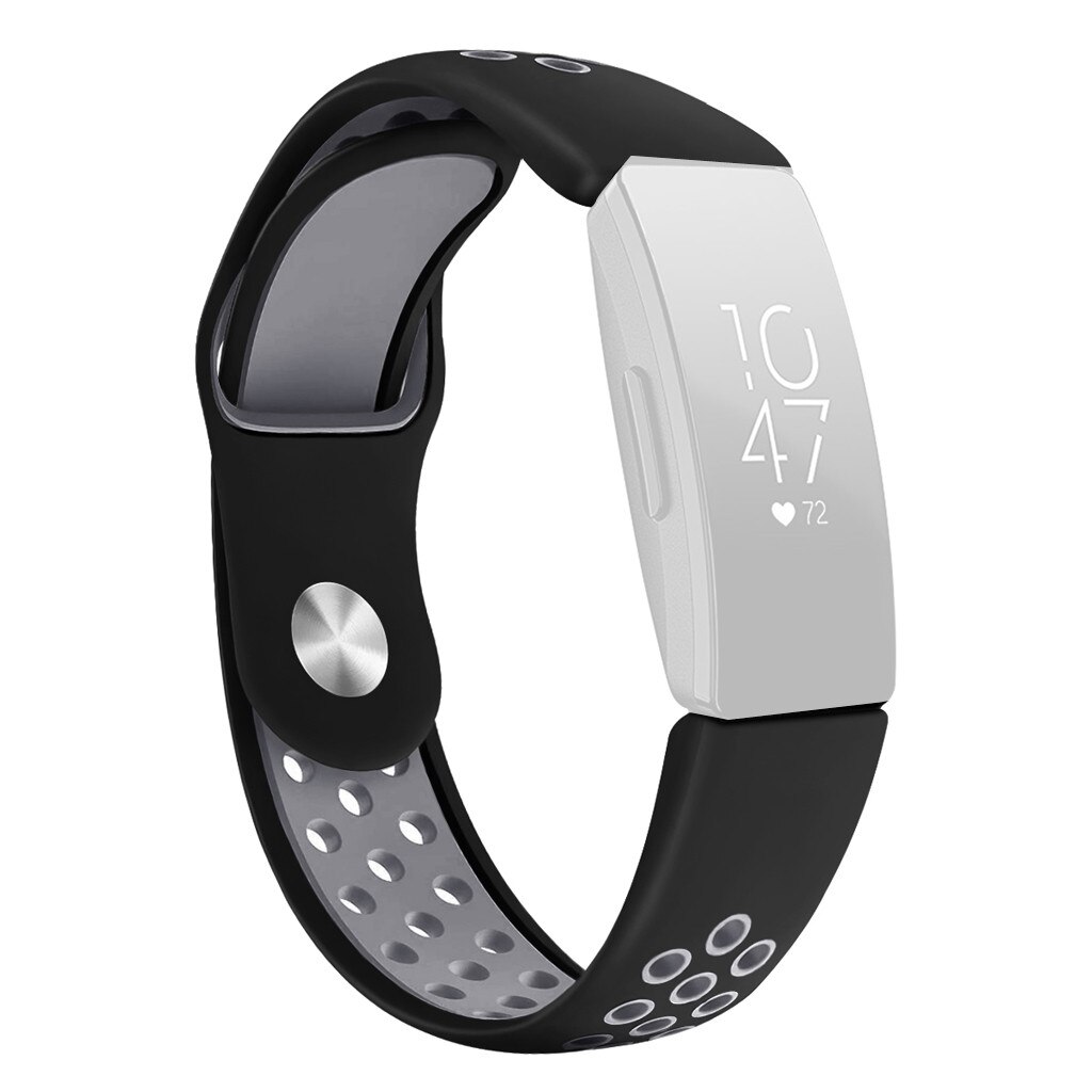 Sports Silicone Bracelet Strap Band For Fitbit Inspire/Inspire HR Wristband Watch Strap fitness tracker#G20: Black