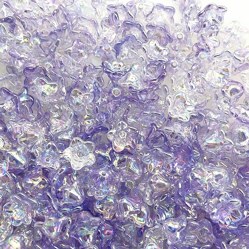 50 Uds. De tapas de cuentas acrílicas de campana de cambio Gradual de 7x13mm, accesorios de joyería, dijes, pulseras, cuentas espaciadoras para fabricación de joyas: Verde