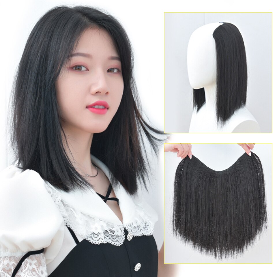 Synthetisch Haar Lange Rechte 4 Clip 3 Kleuren In Hair Extension Hoge Temperatuur Fiber Haarstukje Natuurlijke Haar Stuk