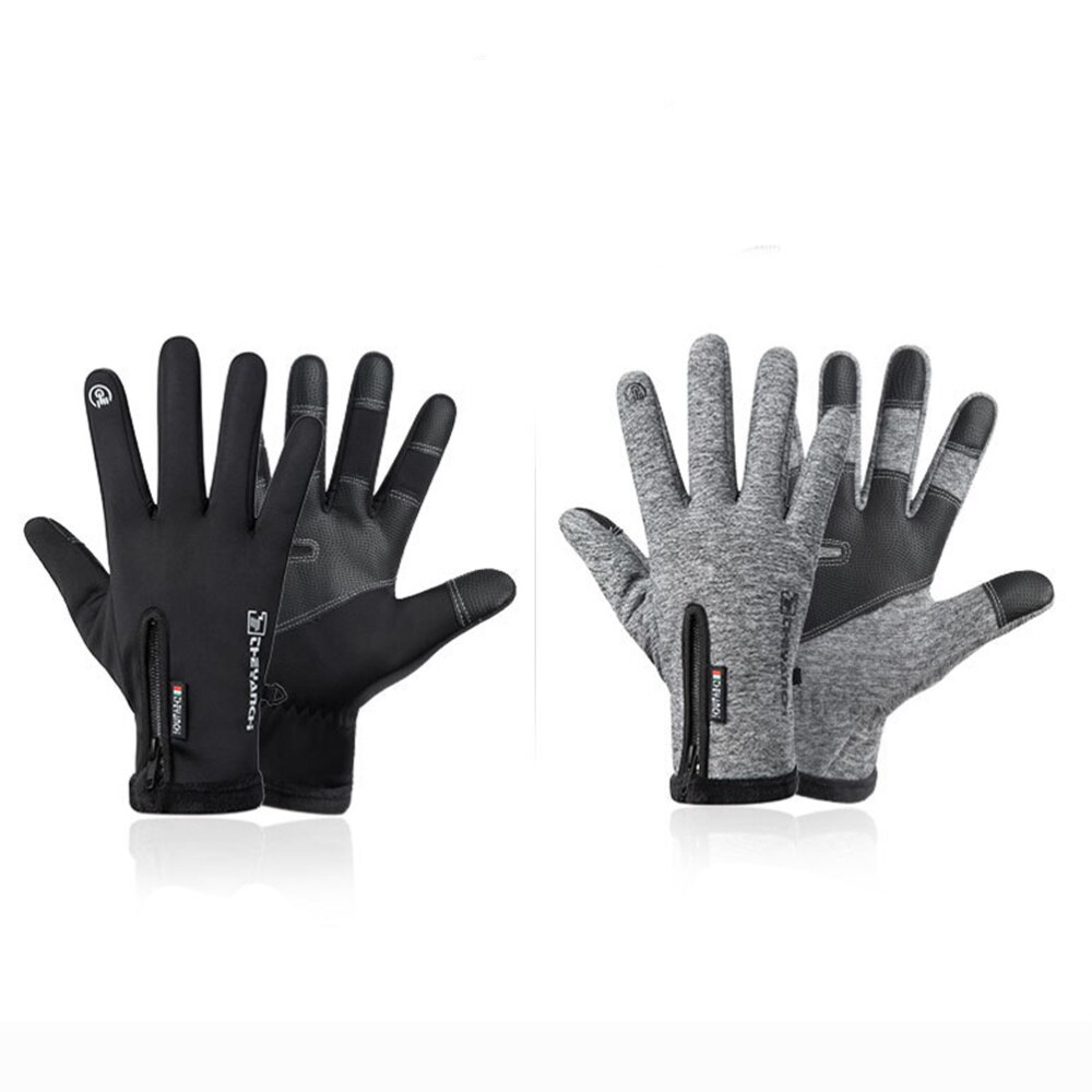 1 Pair Winter Riding Warm Windproof Waterproof Bike Touch Screen Mountaineering for Men (Black,)