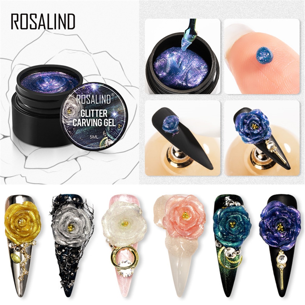 5d carving maleri negle gel farver skulptur negle gel 3d udskåret plasticine uv gel lak diy nail art maleri 3d gel