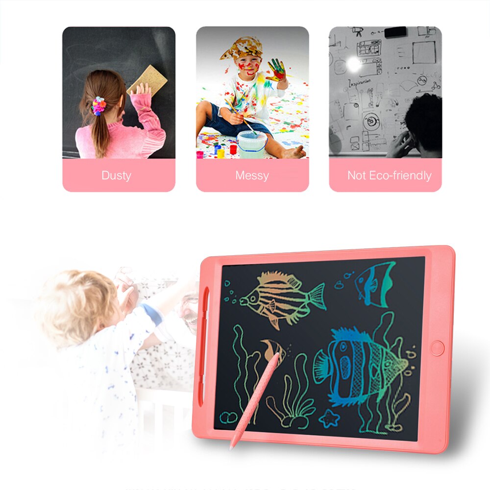 11.5 In LCD Writing Tablet Pressure-sensitive Double-headed Pen Drawing Board Handwriting Paper Doodle Pad for School Office