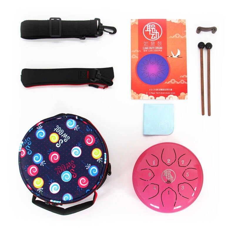 Ståltromle 8 toner 6 tommer mini handpan legering tom tromle naturlig c tromle håndholdt tom tromle yoga gratis trommepose trommestikker klud
