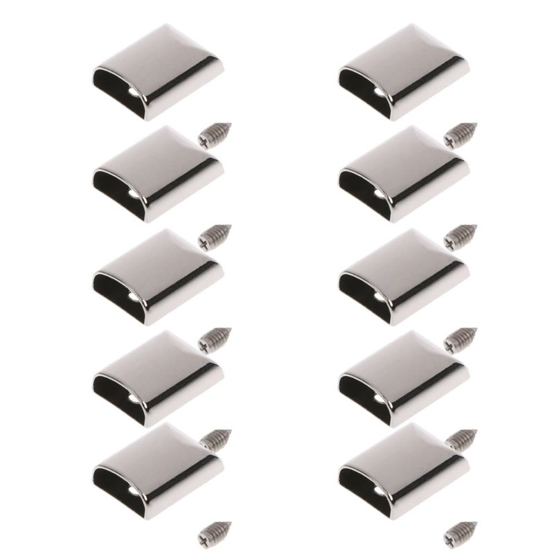 10pcs Leather Craft DIY Metal Zipper Tail Clips Buckle Stop Tail Plug Head Tool Fastener with Screws Bag AccessoriesNew: Silver