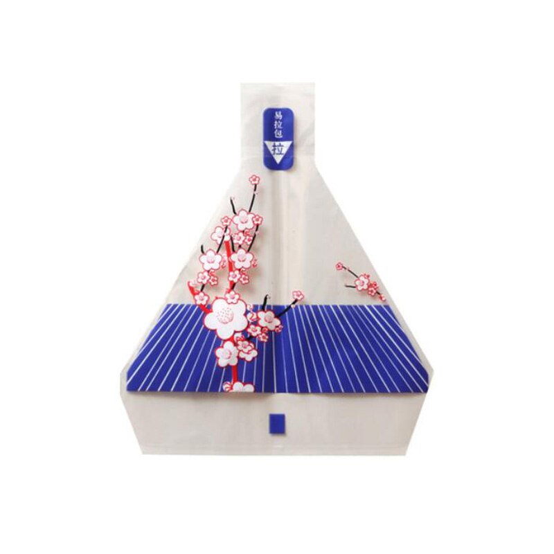 100Pcs Driehoek Rijst Bal Verpakking Zak Kersenbloesems Panda Anti-Fog Tas Tear Sushi Onigiri Verpakking: 2