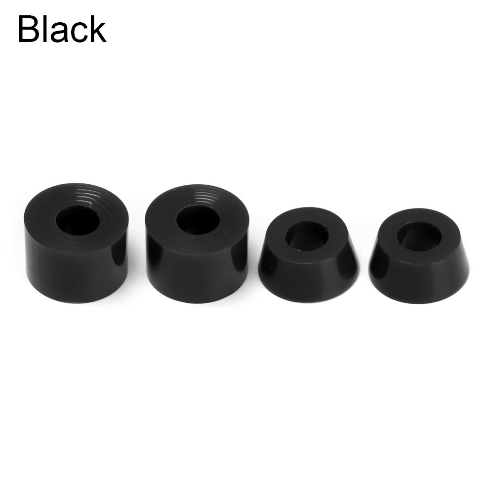 4Pcs Skateboard Bushing Truck Wheels Axle Bushings Scooter PU Cushion Dancing Longboard Skateboard Shockproof Accessories: Black