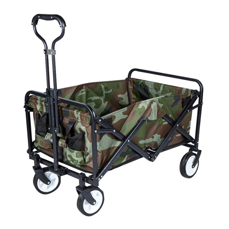 Outdoor Camping Portable folding trolley 5 inch wheel utility truck shopping cart trolley garden trolley four-wheel tool cart