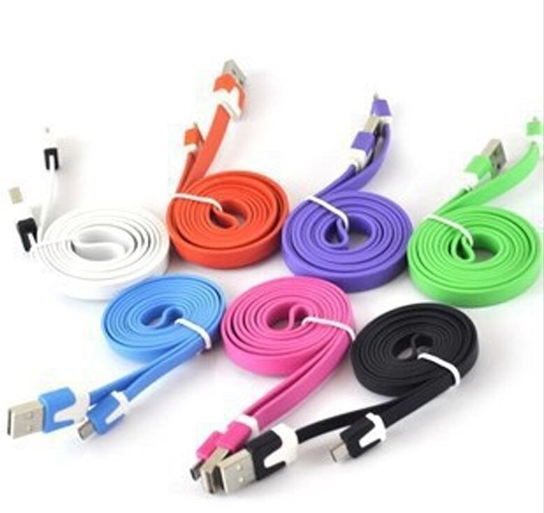 3m 2m 1m 3FT Noodle Flat Micro USB Cable Cables Cord Cords USB Charger V8 Charging Line for An-dr-oid Sa-ms-ung All phone