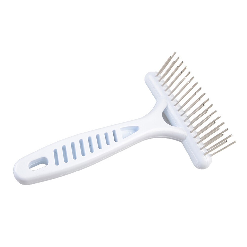 Fur Shedding Grooming Tool Ergonomic Massage Styling Non Slip Pet Supplies Portable White Double Row Teeth Home Dog Rake Comb