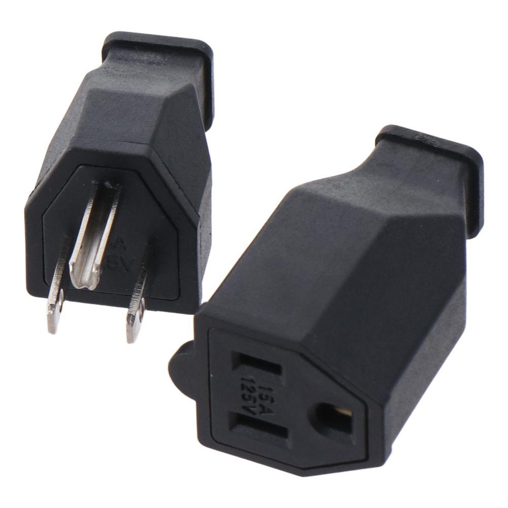 15a 125V Verlengsnoer Uiteinden Connector Set Black Shell Vervangende Plug 2 Polige 3-draads Mannelijke En Vrouwelijke Aardingstekker