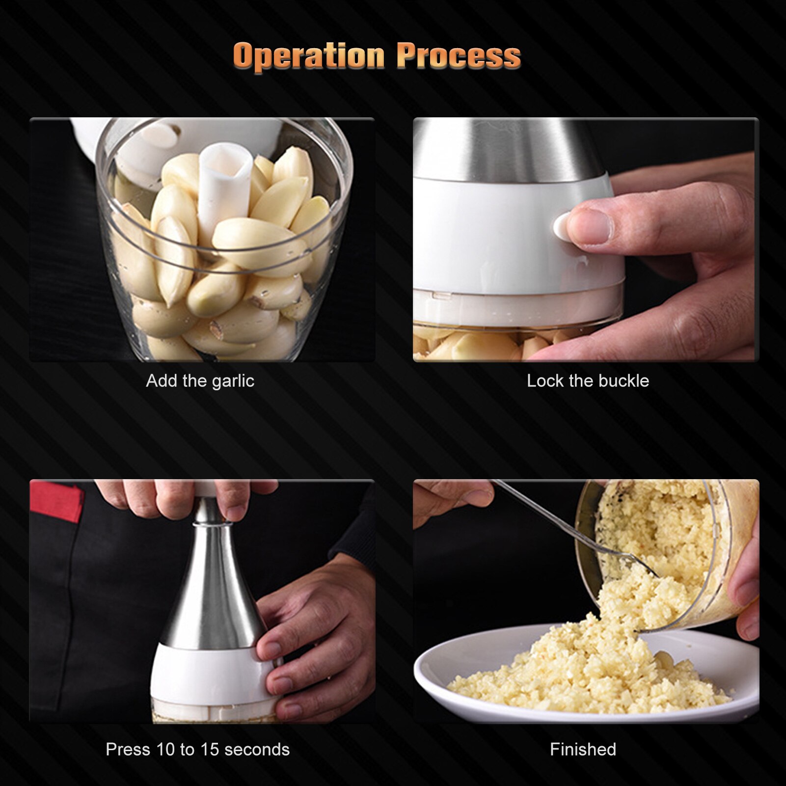 Manual Food Chopper Manual Garlic Onion Chopper Portable Mini Chopper with Three Blades Hand Press Vegetable Processor for Onion