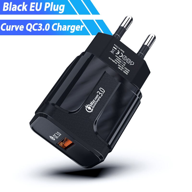 Quick Charge 3.0 Charger 9V 2a Snel Opladen Voor Oukitel WP2 Y4800 Wp5000 K12 Blackview BV9900 BV8000 Ulefone Power 6 Doogee: EU Charger only BK