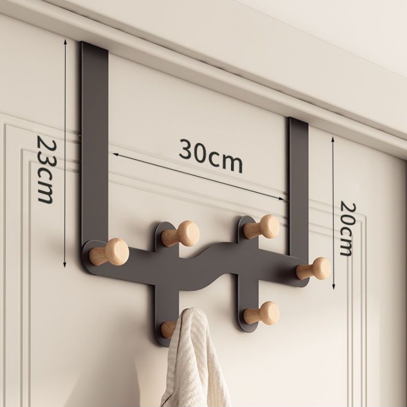Houten opberghaken boven de deur Haken Kleding Jas Hoed Handdoekhanger Home Organizer Rack Badkamer Keuken Accessoires Houder: Brons