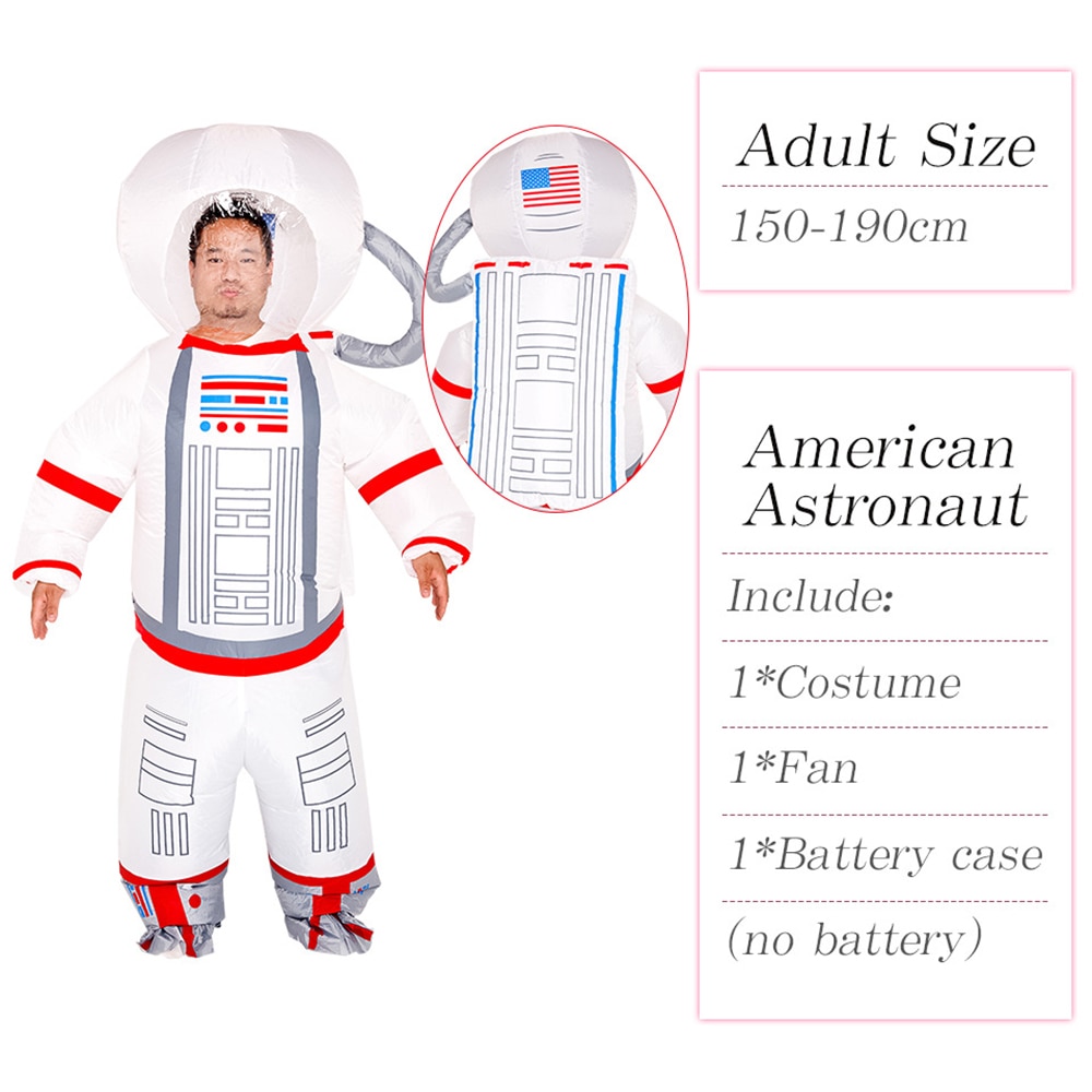 Inflatable Adult Astronaut Clothes Blow Up Cool Spaceman Cosplay Suit Halloween Christmas Dress up Masquerade Party Accessories