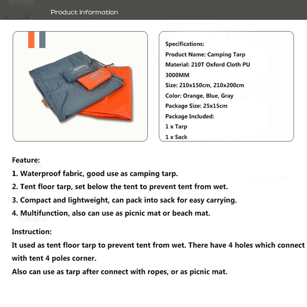 Wüstenplane, wasserdichte plane, picknickdecke, ultraleichte zeltunterlage mit packsack für camping und wandern
