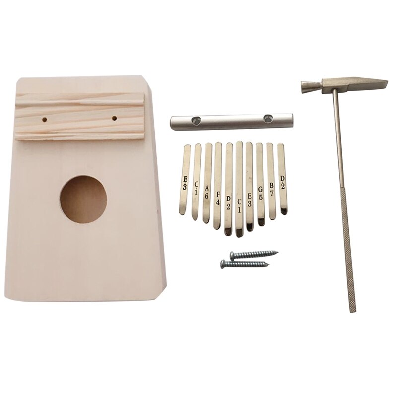 10 Key Kalimba Diy Kit Bass Wood Thumb Piano Mbira for Handwork Painting Parents-Child Campaign: Default Title