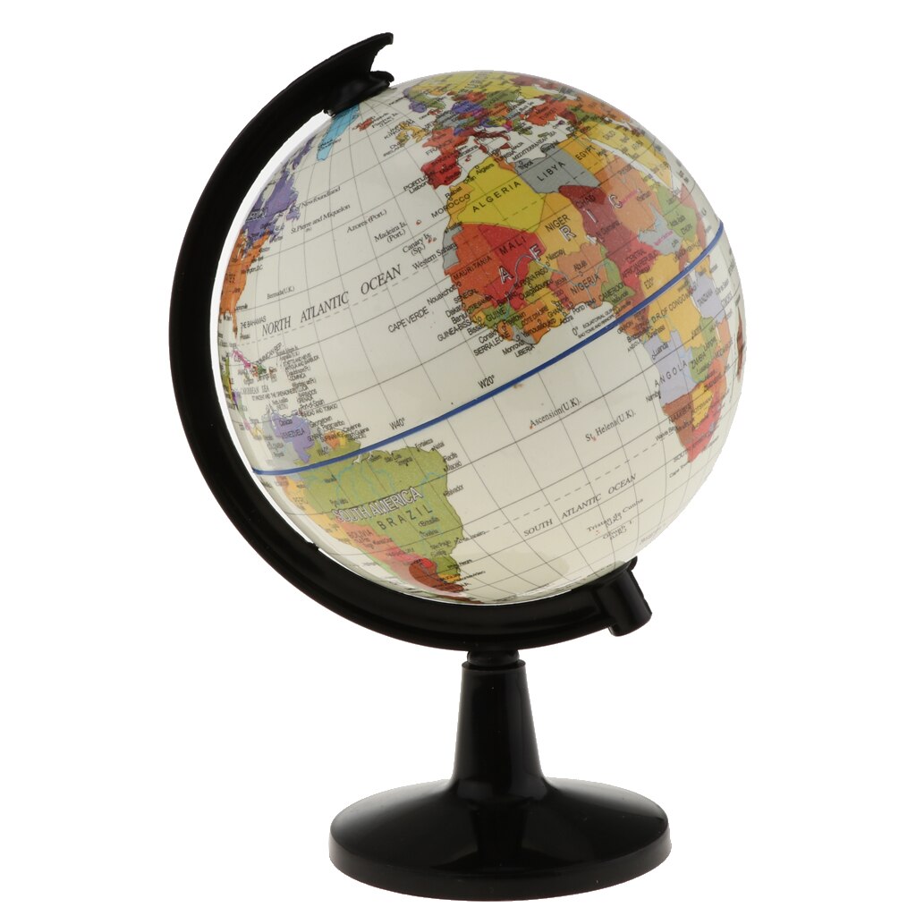 HD Globe Tellurion World Map Globes 4" f/ Students Tool Interactive Toy: White