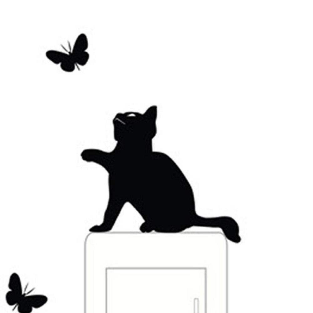 Kattbrytare klistermärke djurrum fönster väggdekoration switch väggdekal klistermärke sovrum dekoration väggdekor barnrum