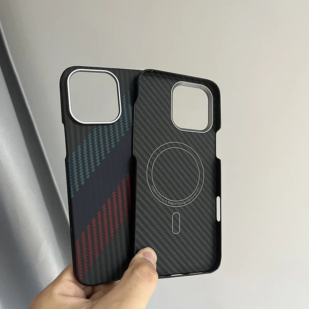 Funda de fibra de carbono para IPhone 16 pro Max, funda de teléfono ultrafina de fibra de aramida ligera para IPhone 16 Pro/16