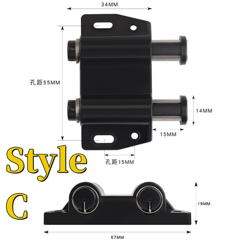 Deur Pusher Zwart Kleur Kast Vangt Magneet Deur Stopt Dichter Magnetische Verborgen Deur Stoppers Demper Buffer Gespen Voor Deuren