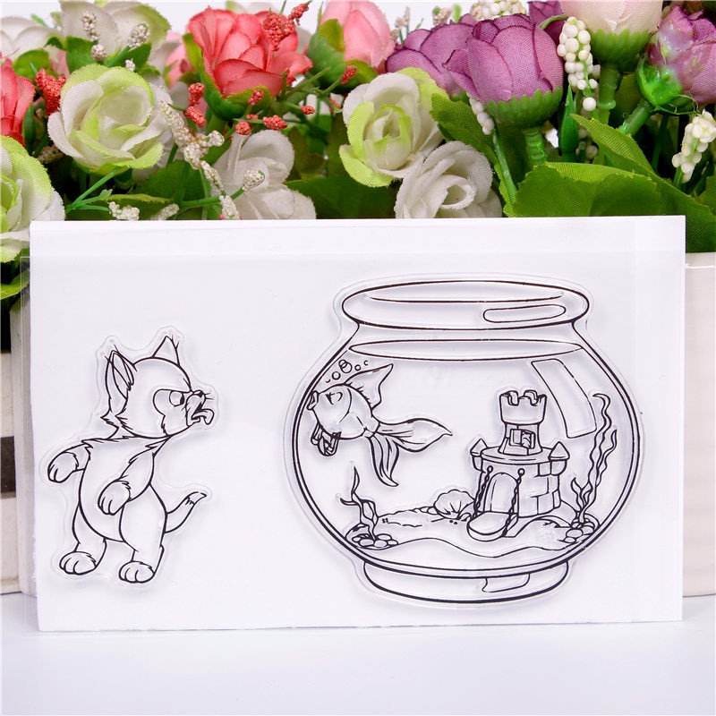 Tampon Transparent Et Matrice De Découpe Scrapbooking - Motif Renard Et Lapin - Pour Cartes Et DIY