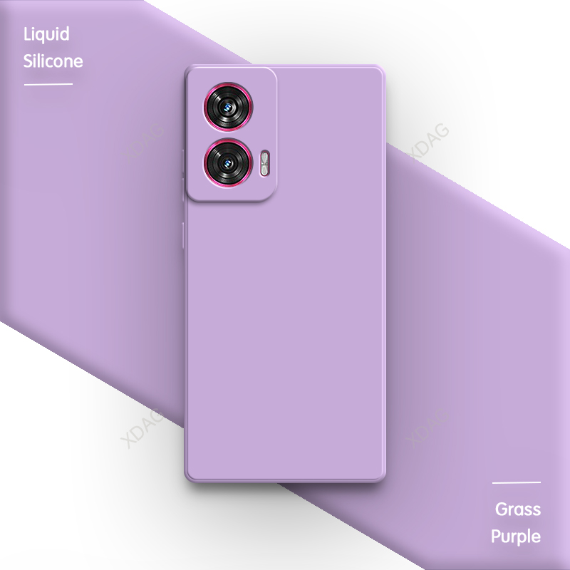 Funda de teléfono de Color puro contraído para Moto Motorola Edge 50 Edge50 Fusion 5G, carcasa trasera Original suave de silicona líquida Simple de 6,7 pulgadas: Marfíl