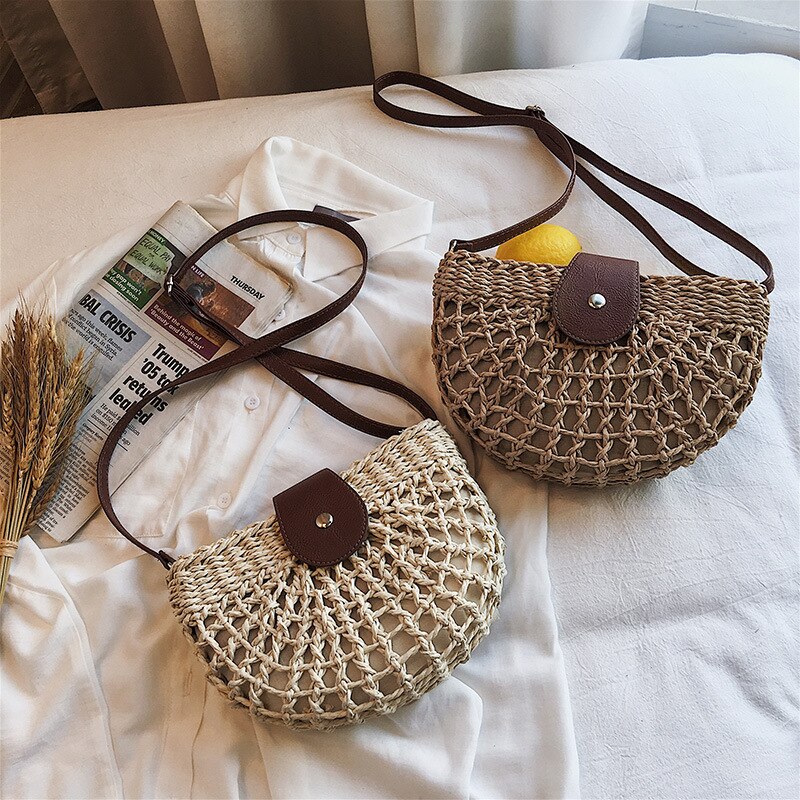Zomerse schelp handgeweven stro tas vrijetijdstas beauty damestassen 01- sb-ssbkcb