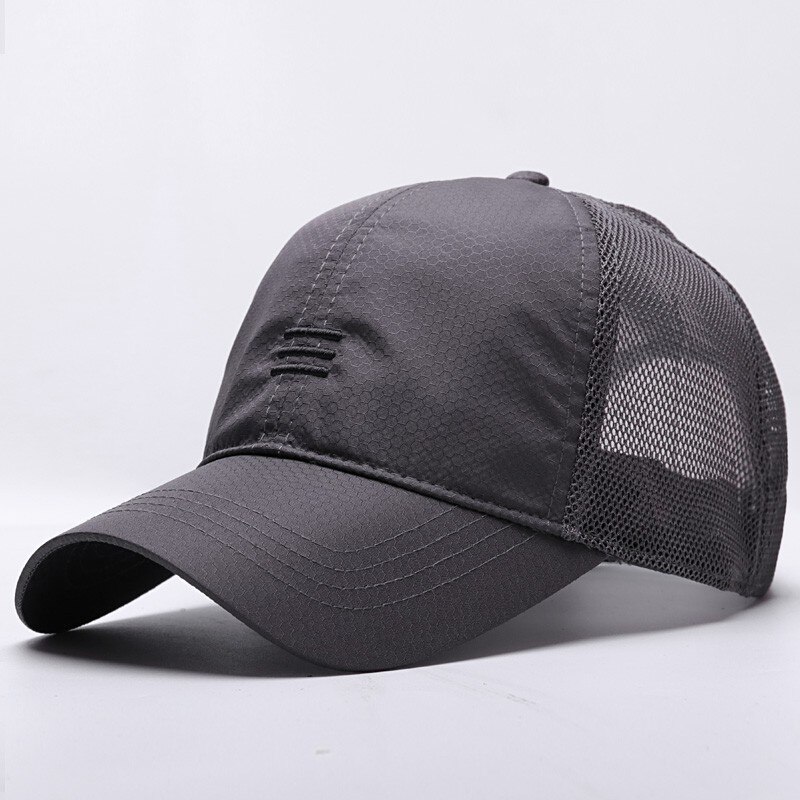 Big Head Man Plus Size berretto da Baseball uomo estate tessuto sottile maglia cappello da sole cappelli Snapback maschili M 55-59cm L 60-64cm: mesh gray / 60 to 64cm