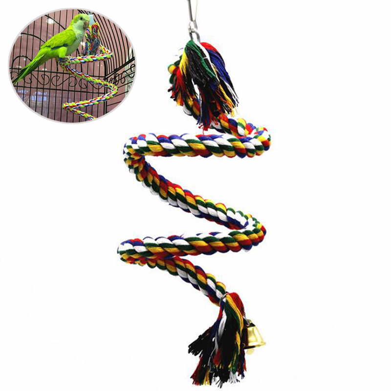 perroquet corde suspendue tressée perruche à mâcher corde oiseau Cage calopsitte jouet support pour animaux de compagnie accessoires de formation Conure balançoire fournitures