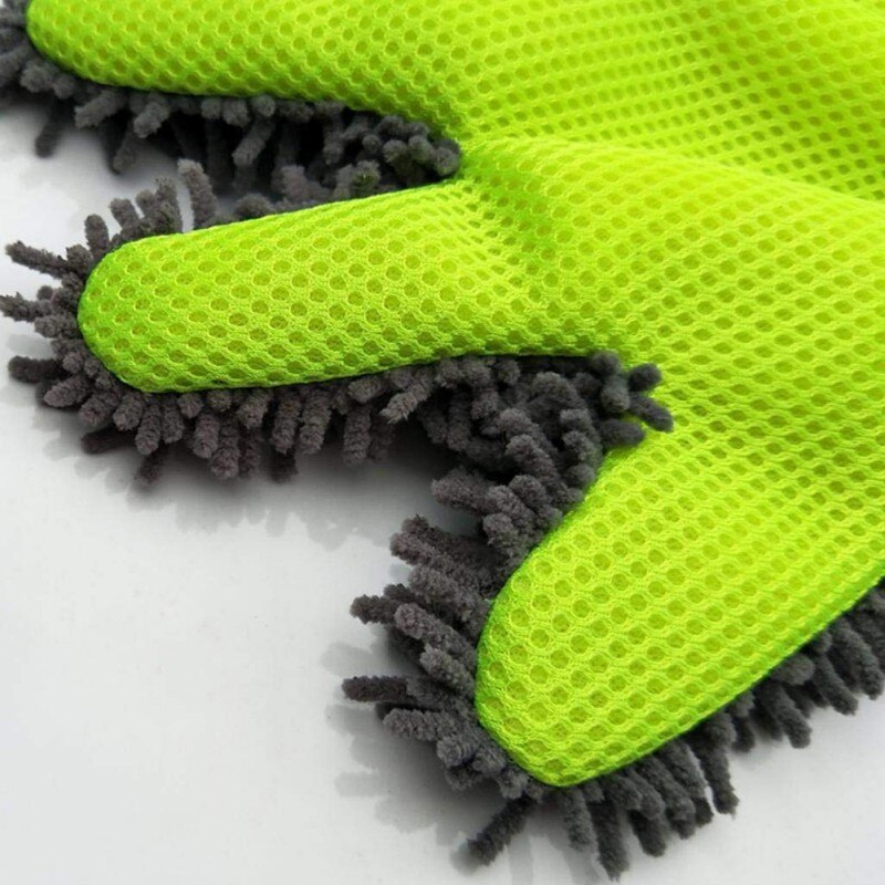 Detailer Voorkeur Eurow Microfiber Interieur & Exterieur Reiniging Handschoen Fijne langharige chenille vijf-vinger handschoenen