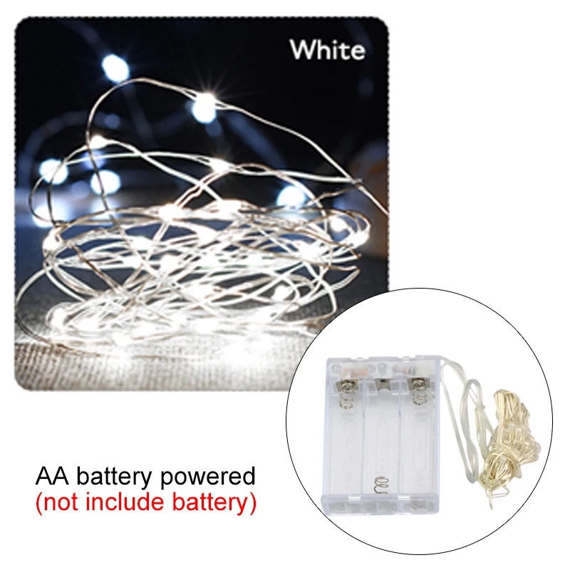 10M 5M 3M 2M Kupferdraht LED Lametta Girlande Batteriebetriebene Fee LED Lichterketten für Weihnachten Hochzeit Party Dekor