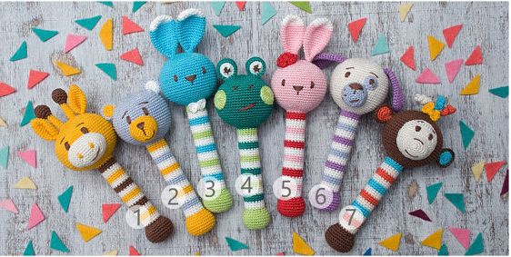 Häkeln rassel Baby Hund/Hase/Giraffe/Affe/Frosch/Bär rassel spielzeug Häkeln spielzeug Baby Dusche Neugeborenen
