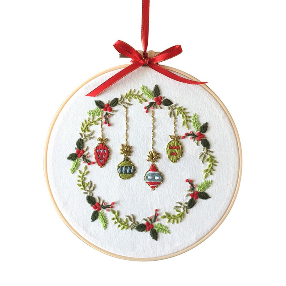 Diy Christmas Embroidery for Beginners Adults Cross Stitch Patterns Starter Kits with Embroidery Hoop: 5