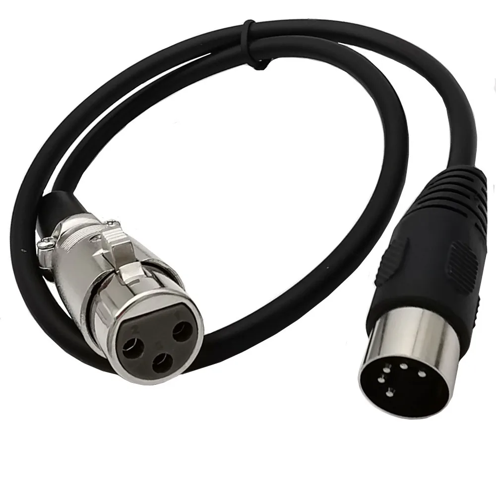 Kabel adaptera midi na XLR ， Kabel audio hałas 5 pinów na XLR 3 pinów robić dopasowywania instrumentów muzycznych lub kabli ze złączem midi lub XLR