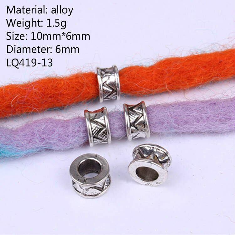 5 stk retro sølvfarvet guld farve hår flet ring tilbehør klips til kvinder piger dreadlocks perler cirkel styling værktøj hul 5-7mm: Nr. .12