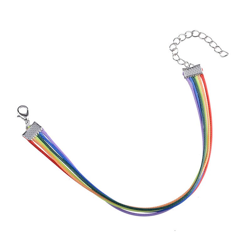 1PC Vintage Rope Chain Charm Bracelet Gay Pride Rainbow Bracelet Friendship Bracelet For Men Women Chic