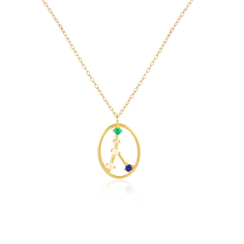 ROXI 12 costellazioni pendenti collane per donna argento Sterling 925 pendenti con collane in oro gioielli da donna a catena lunga girocollo: Cancer