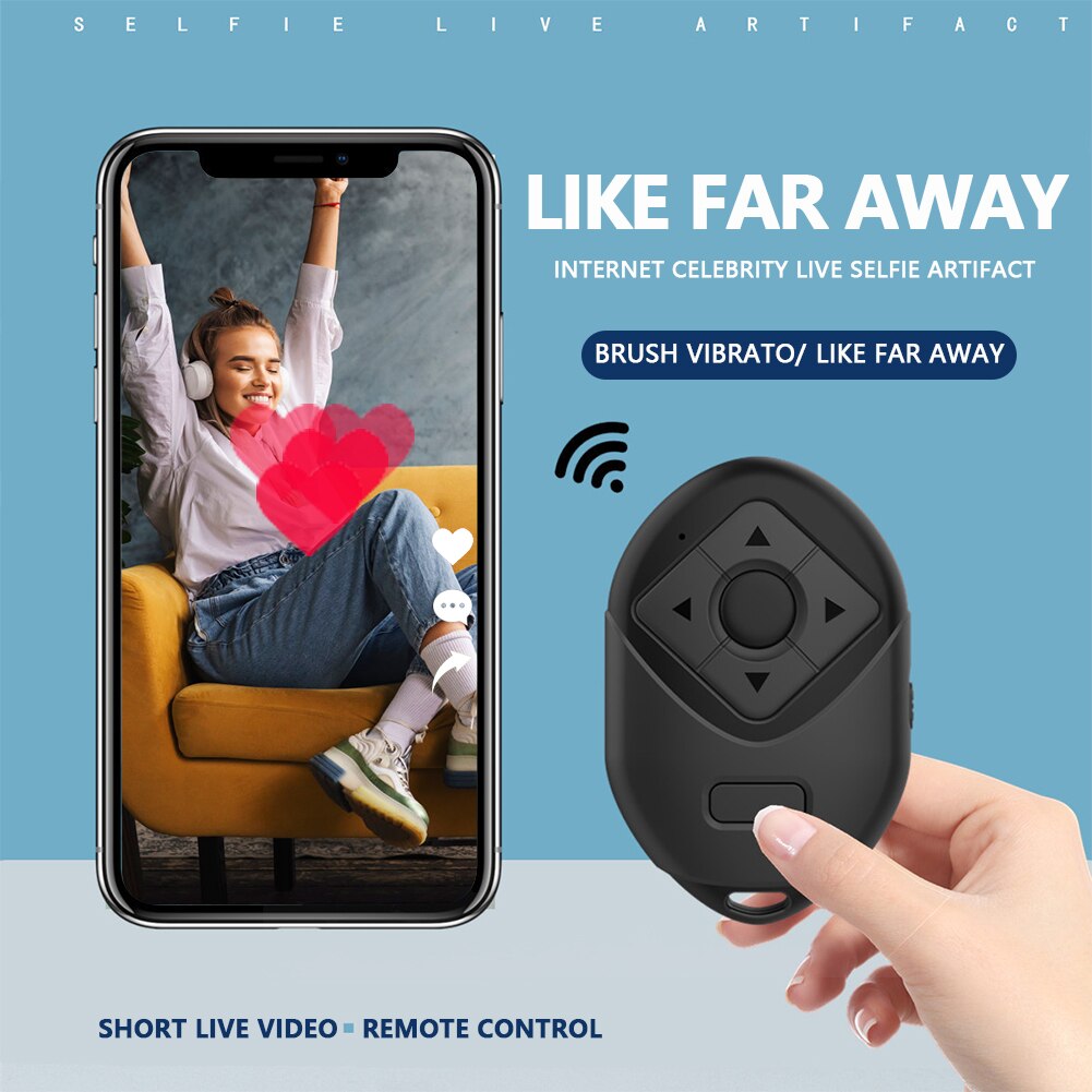 Leuke Een Klik Selfie Ontspanknop Afstandsbediening Stick Voor Selfie Schieten Bluetooth-Compatibele Afstandsbediening Sluiter
