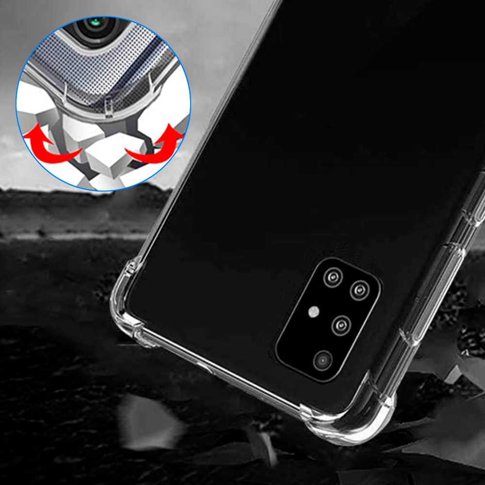 TPU Schutzhülle für Samsung Galaxis A51 Gerundete Kanten Rückseite Stoßfest Shockproof Fall Hülle Tasche Stoßstange