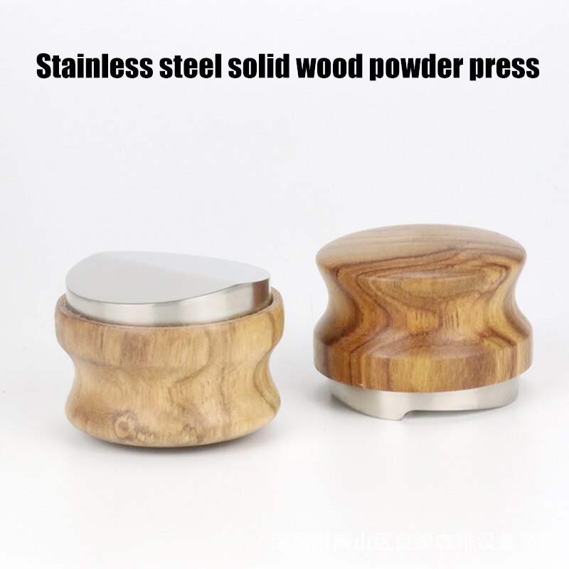 Kawa dystrybutor Espresso manipulować 58mm nierdzewny stal Kawa manipulować baza z drewniany uchwyt Kawa Leveler narzędzie C44