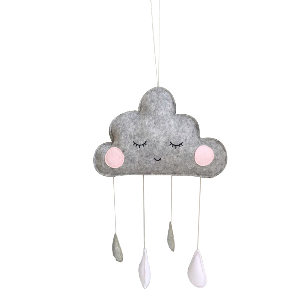 Regendruppel Hanger Nordic Wind Vilt Cloud Raindrop Hanger Kinderkamer Tent Decoratie Fotografie Prop Muur Opknoping (Grijs)