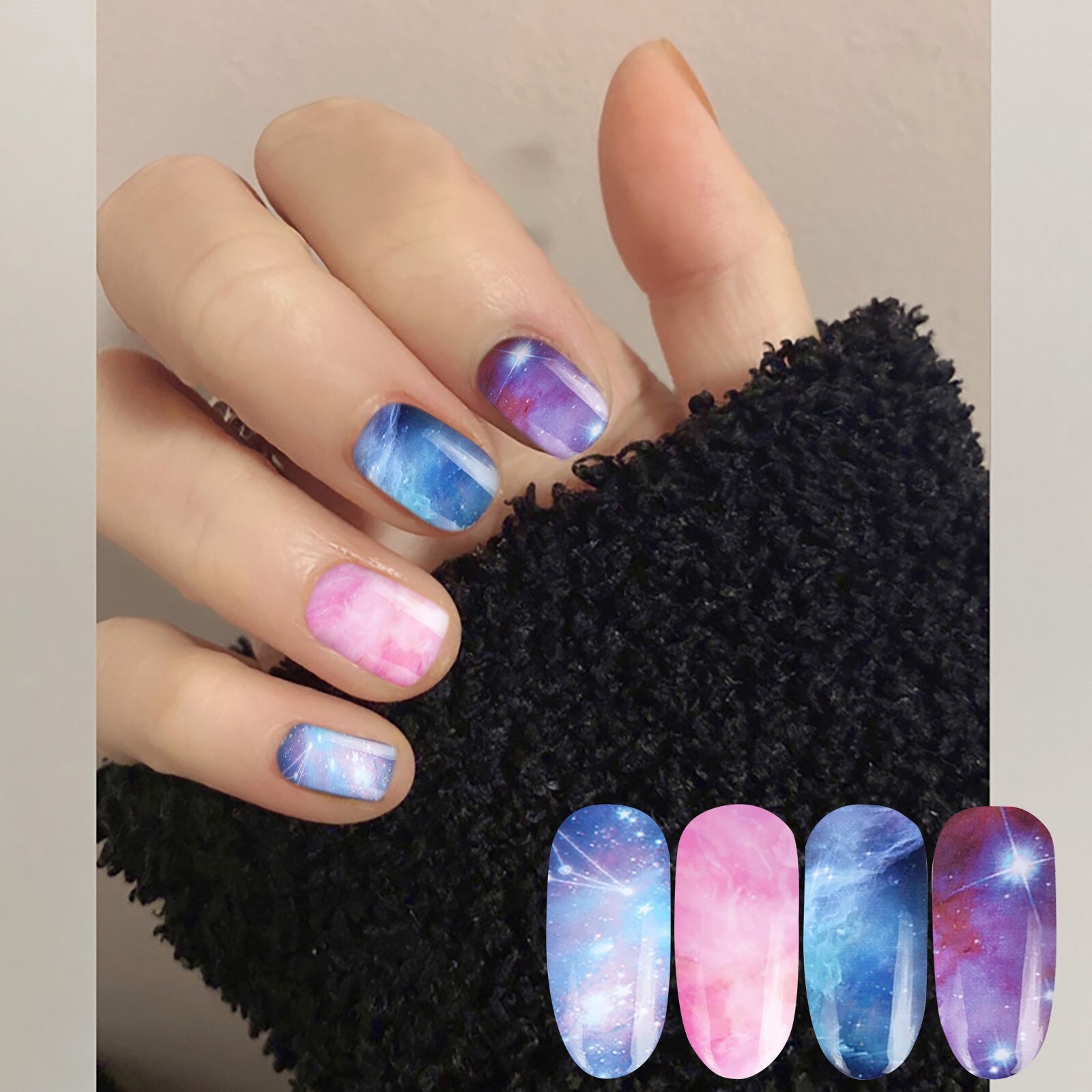 10 Stks/set Galaxy Nail Art Sticker Nail Holografische Sterrenhemel Mix Transfer Folie Nagels Decal Voor Nail Art Decor Manicure # P30