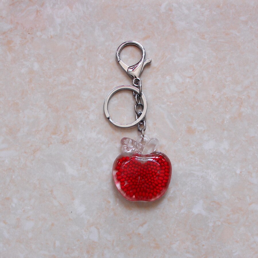 eins Acryl Apfel Anhänger Weihnachten Weihnachten Vorabend Kleine Sommer Obst Modellierung Keychain: hell rot