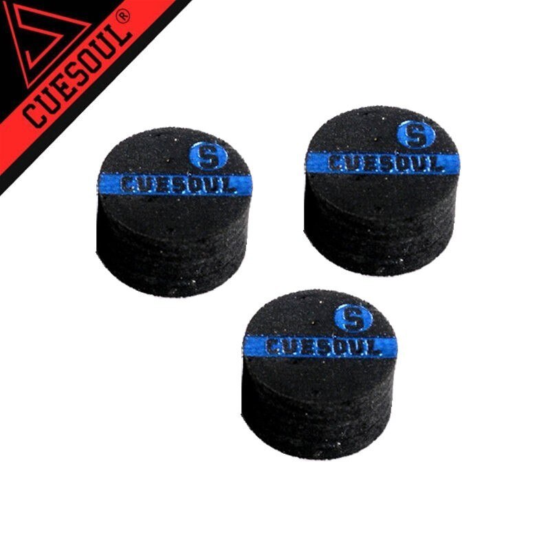 Cueshoul-tacos de billar de cuero cocido de 6 capas, 10mm de diámetro, S, M, H: S 3PCS