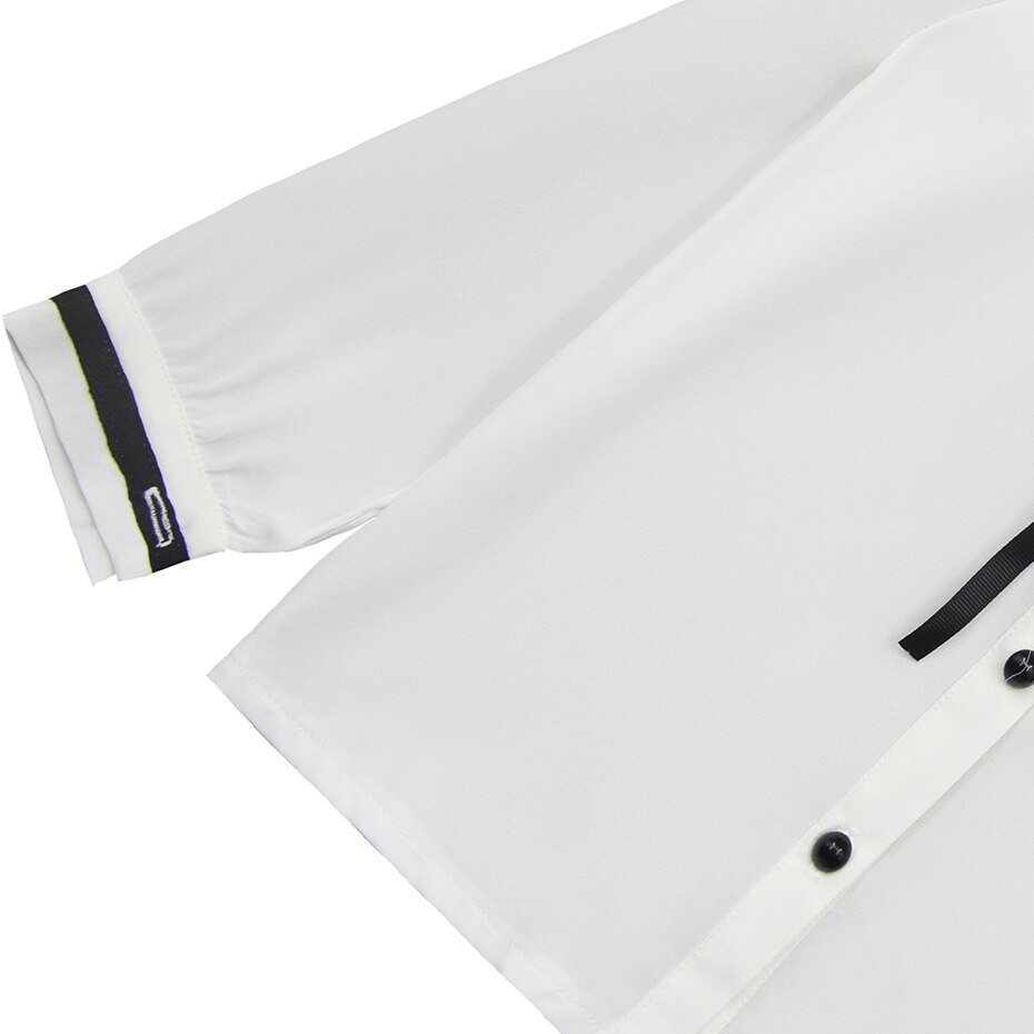 Chemisier blanc en Patchwork pour filles, chemise pour enfants, à volants, avec nœud, vêtements d'école pour filles 6 8 10 12 14